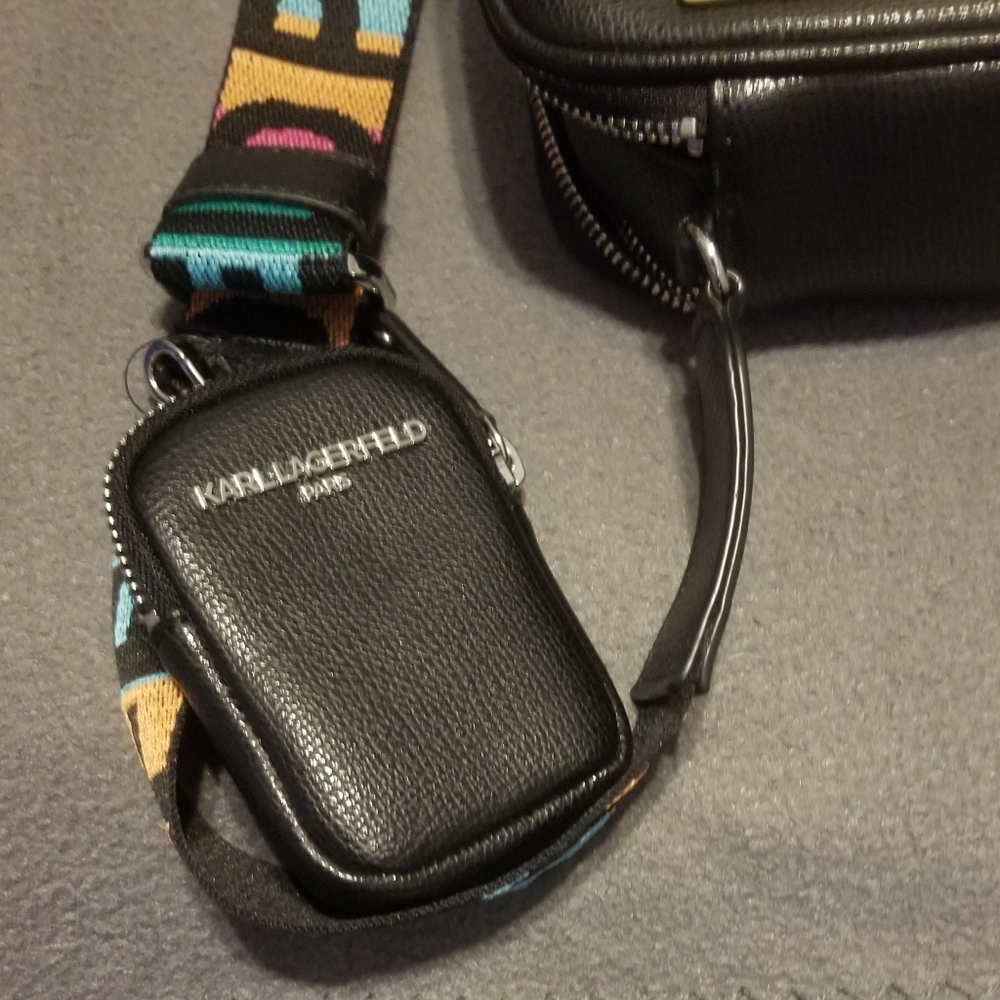 😍 EUC Karl Lagerfeld Paris colorful bag and strap- w mini bag! - Picture 11 of 13